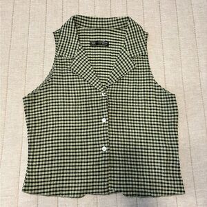 Green Checkered Women's Top